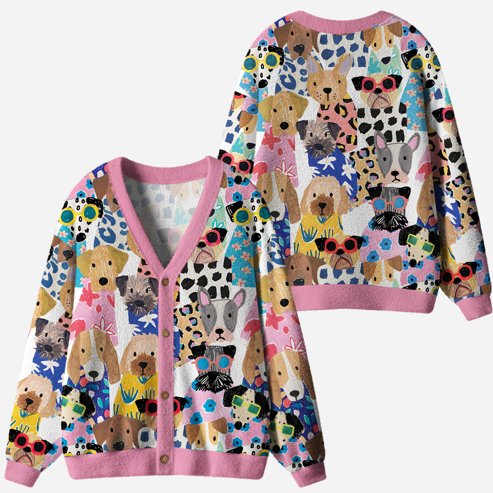 Puppy Parade Ugly Cardigan Sweaters