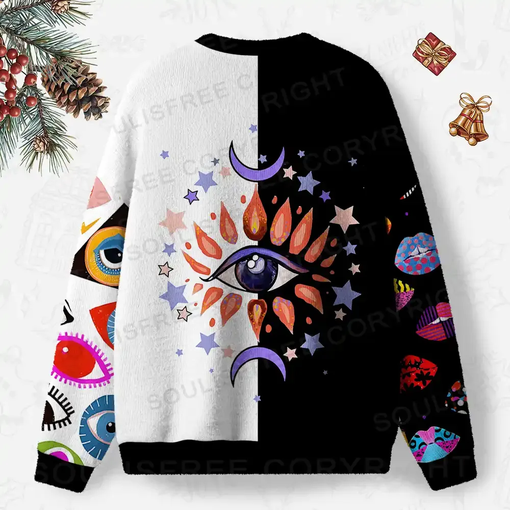 Stellar Gaze Ugly Christmas Knit Sweatshirt