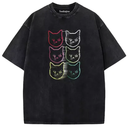 Soulisfree Feline Frequency Shift Washed Tee