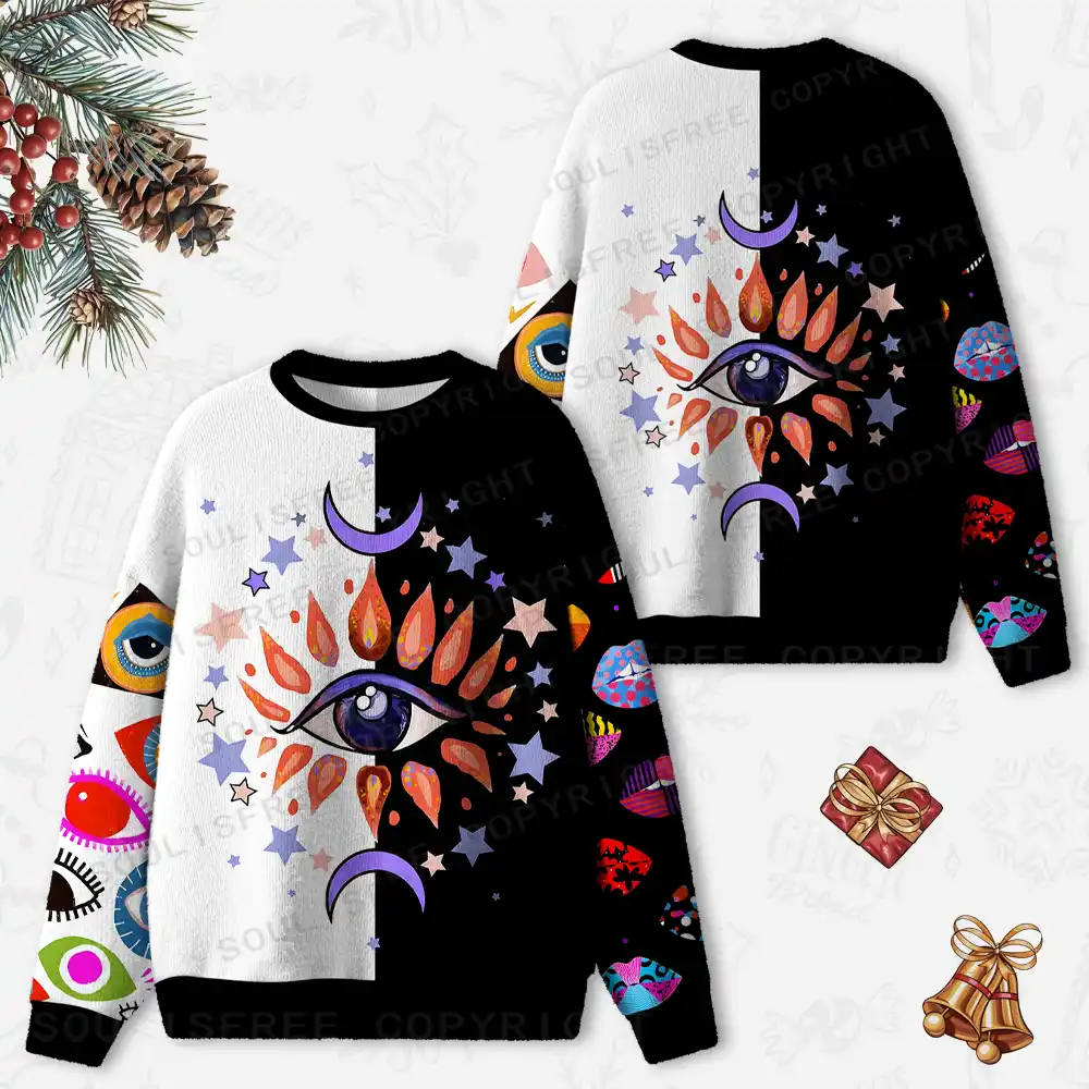 Stellar Gaze Ugly Christmas Knit Sweatshirt