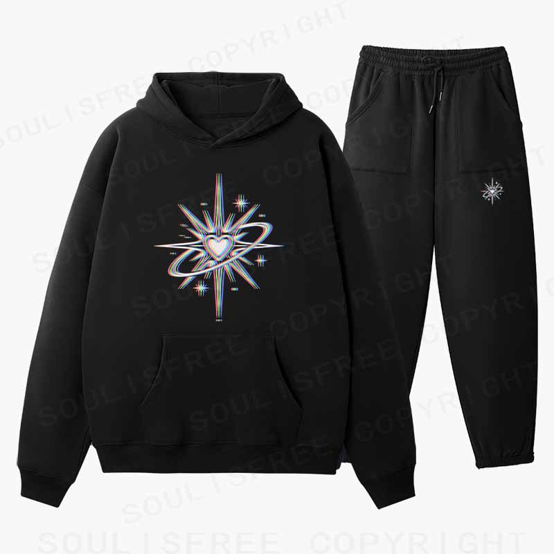 Soulisfree Chromatic Cosmic Love Cotton Fleece Hoodie Set