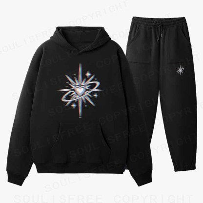 Soulisfree Chromatic Cosmic Love Cotton Fleece Hoodie Set