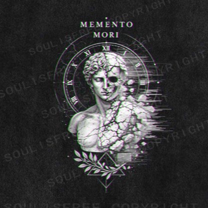 Soulisfree  Glitch Memento Mori Washed Tee