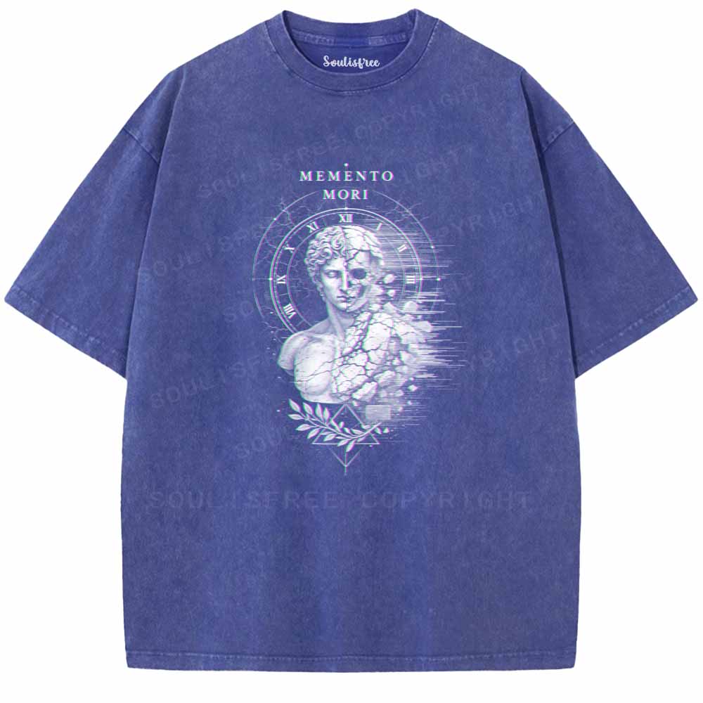 Soulisfree  Glitch Memento Mori Washed Tee