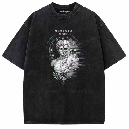 Soulisfree  Glitch Memento Mori Washed Tee