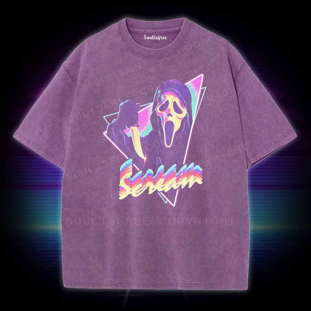 Soulisfree Scream Horror  meme Washed Tee