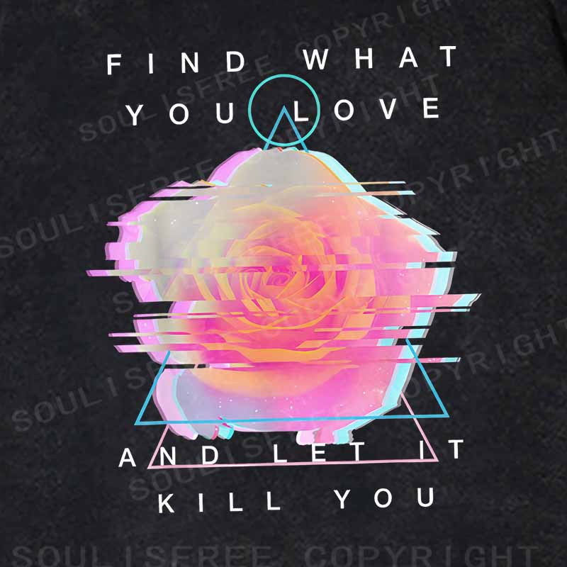 Soulisfree   Glitch Bloom & Obsessed Love Washed Hoodie
