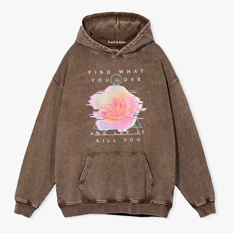 Soulisfree   Glitch Bloom & Obsessed Love Washed Hoodie