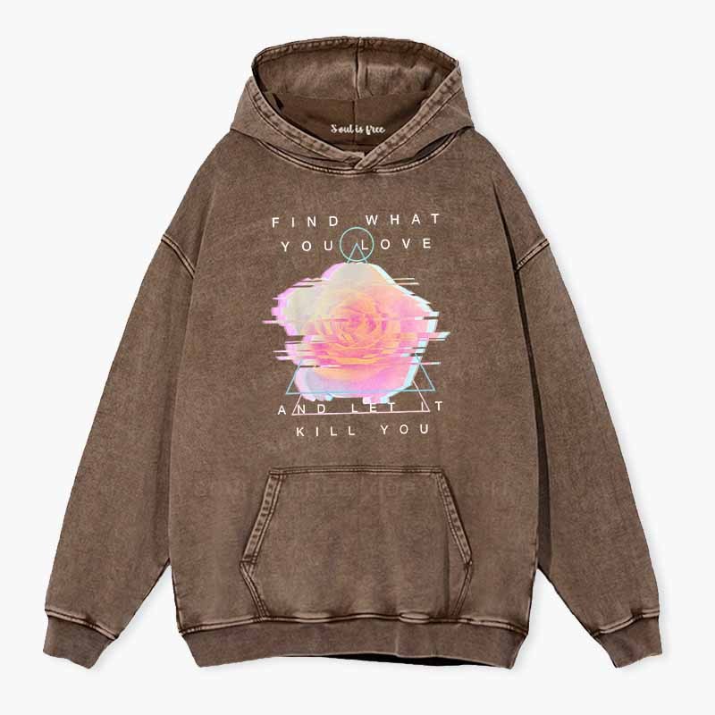 Soulisfree   Glitch Bloom & Obsessed Love Washed Hoodie