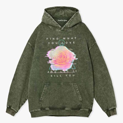 Soulisfree   Glitch Bloom & Obsessed Love Washed Hoodie