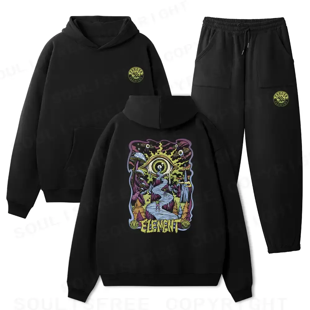 Psychedelic Elements Fleece Hoodie Set