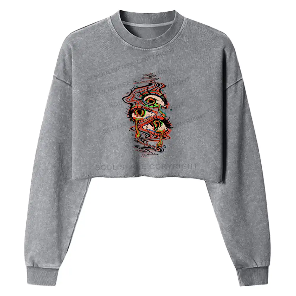Dream Eyes Washed Cropped Sweatshirt