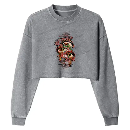 Dream Eyes Washed Cropped Sweatshirt