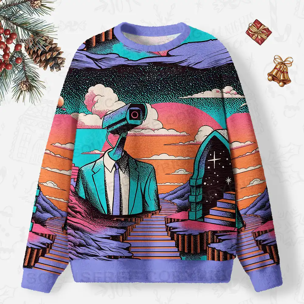 The Watcher in the Twilight Ugly Christmas Knit Sweatshirt