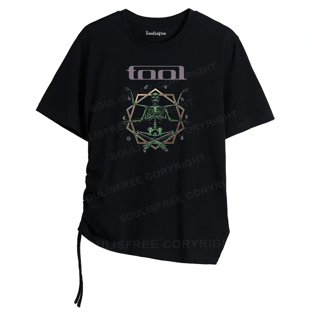 Designed Soul Meditation Asymmetrical Top With Side Drawstring