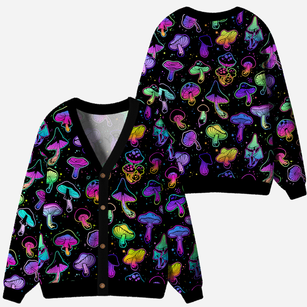 Shroom Party Ugly Cardigan Sweaters 