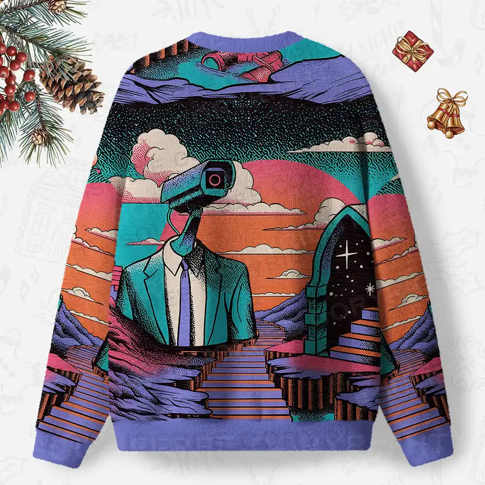 The Watcher in the Twilight Ugly Christmas Knit Sweatshirt
