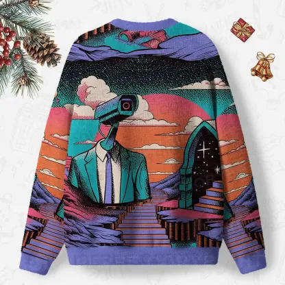 The Watcher in the Twilight Ugly Christmas Knit Sweatshirt