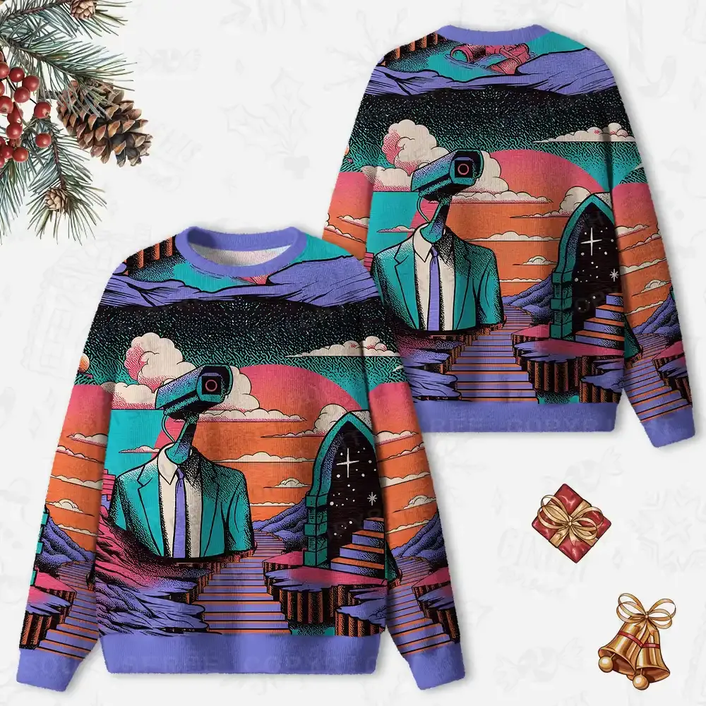 The Watcher in the Twilight Ugly Christmas Knit Sweatshirt