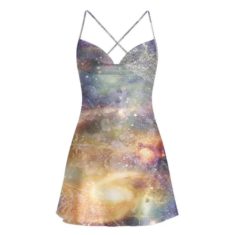 Soulisfree Shimmer Dream Cowl Neck Satin Mini Dress
