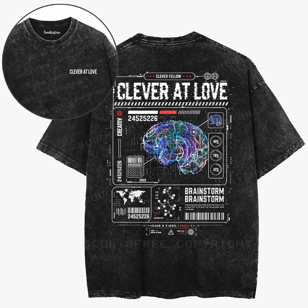 Soulisfree  CLEVER AT LOVE Washed Tee