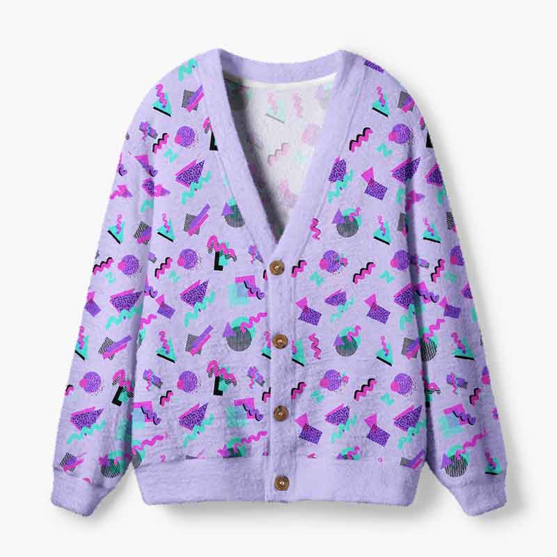 Soulisfree Memphis Beyond Time Fuzzy Cardigan Sweater