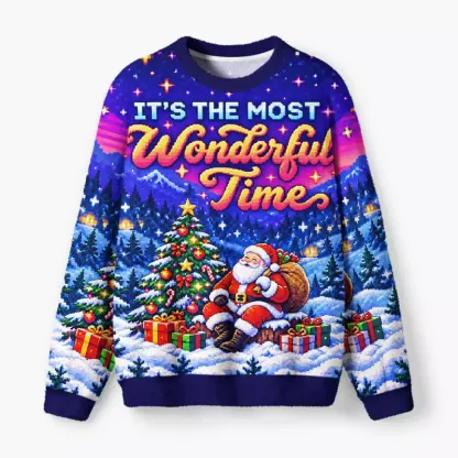 Soulisfree It's The Most Wonderful Time Fuzzy Crewneck Sweater