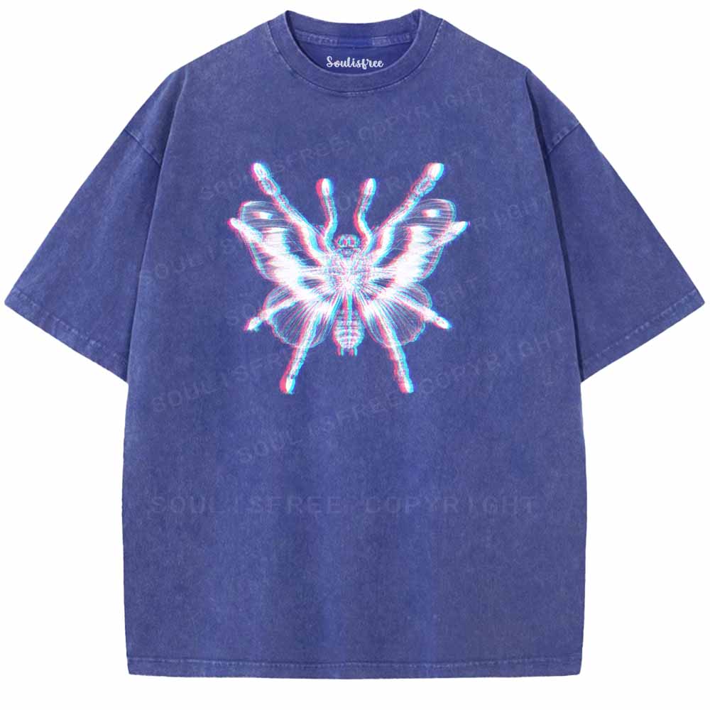 Soulisfree  Spiders And Butterflies Washed Tee