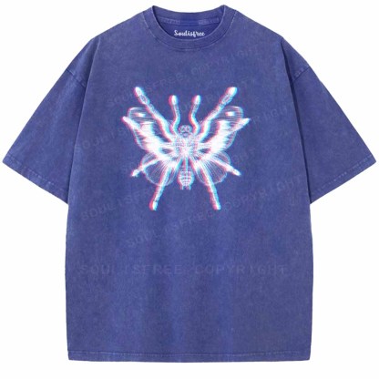 Soulisfree  Spiders And Butterflies Washed Tee