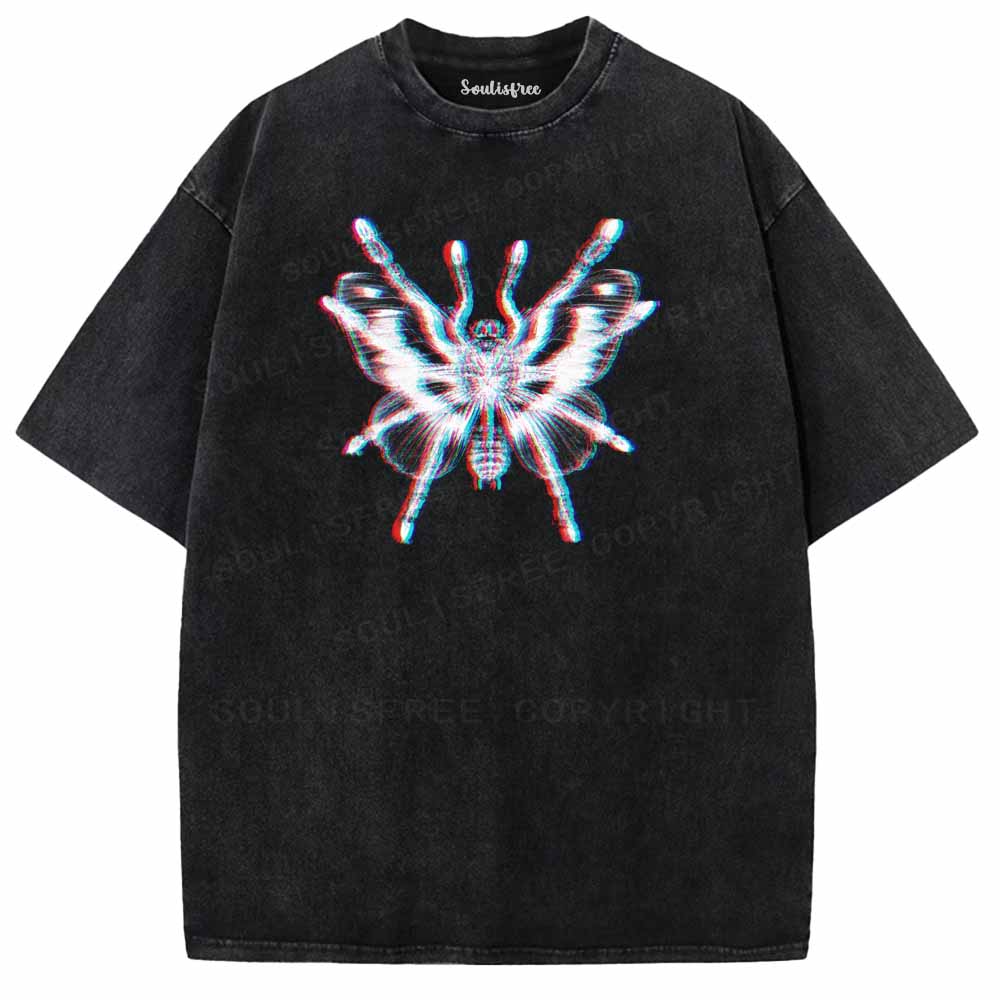 Soulisfree  Spiders And Butterflies Washed Tee