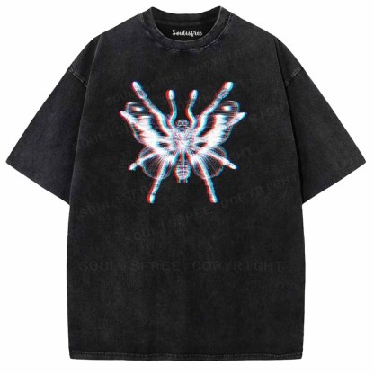Soulisfree  Spiders And Butterflies Washed Tee