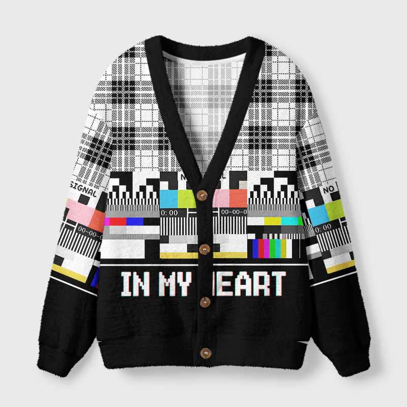 Soulisfree IN MY HEART Fuzzy Cardigan Sweater 