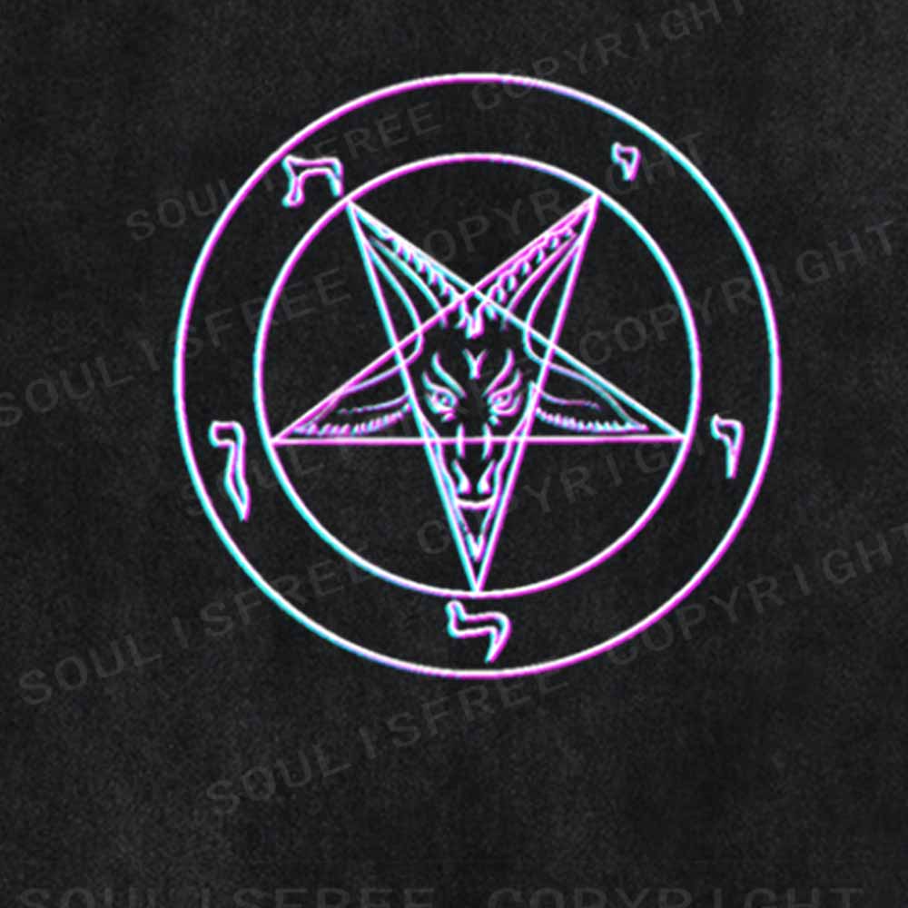 Soulisfree Vaporwave Pentagram Washed Tee