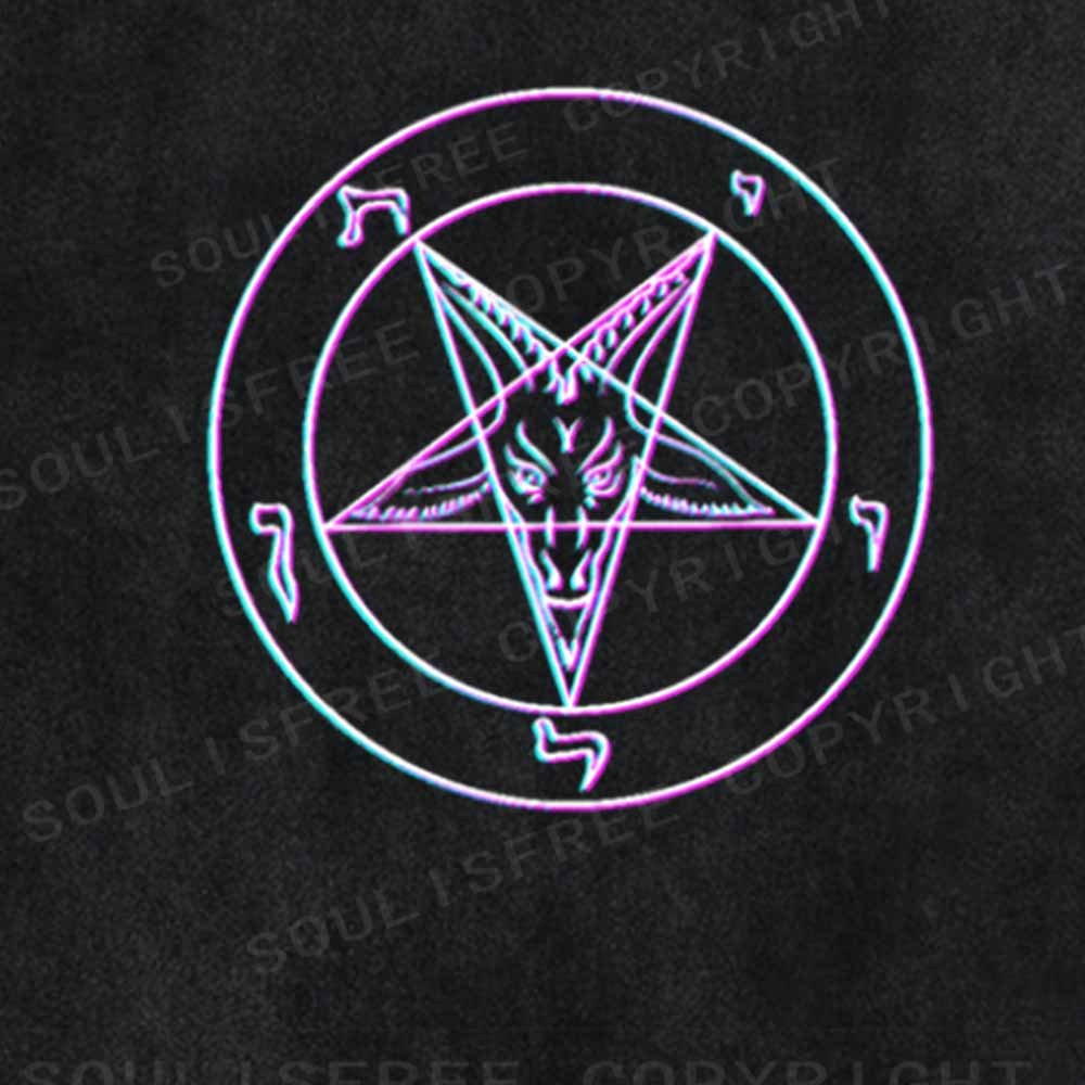 Soulisfree Vaporwave Pentagram Washed Tee