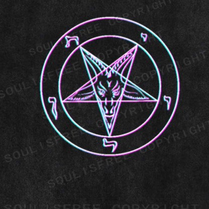 Soulisfree Vaporwave Pentagram Washed Tee