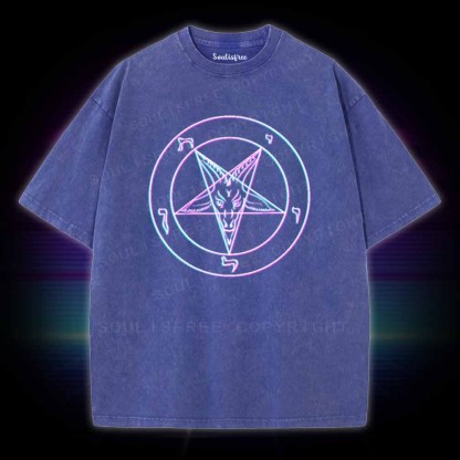 Soulisfree Vaporwave Pentagram Washed Tee