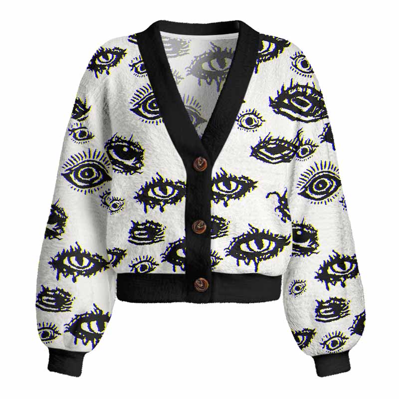 Soulisfree AWAKEN YOUR VISION Women's Fuzzy Cardigan Sweater