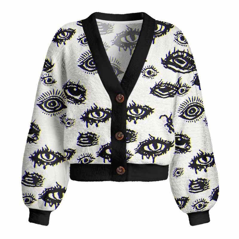 Soulisfree AWAKEN YOUR VISION Women's Fuzzy Cardigan Sweater