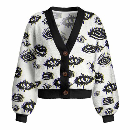 Soulisfree AWAKEN YOUR VISION Women's Fuzzy Cardigan Sweater
