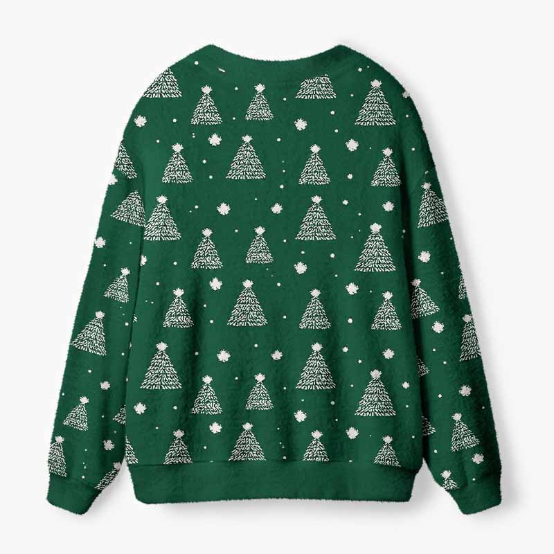 Soulisfree The Spirit Of Evergreen Christmas Fuzzy Cardigan Sweater