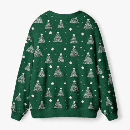 Soulisfree The Spirit Of Evergreen Christmas Fuzzy Cardigan Sweater