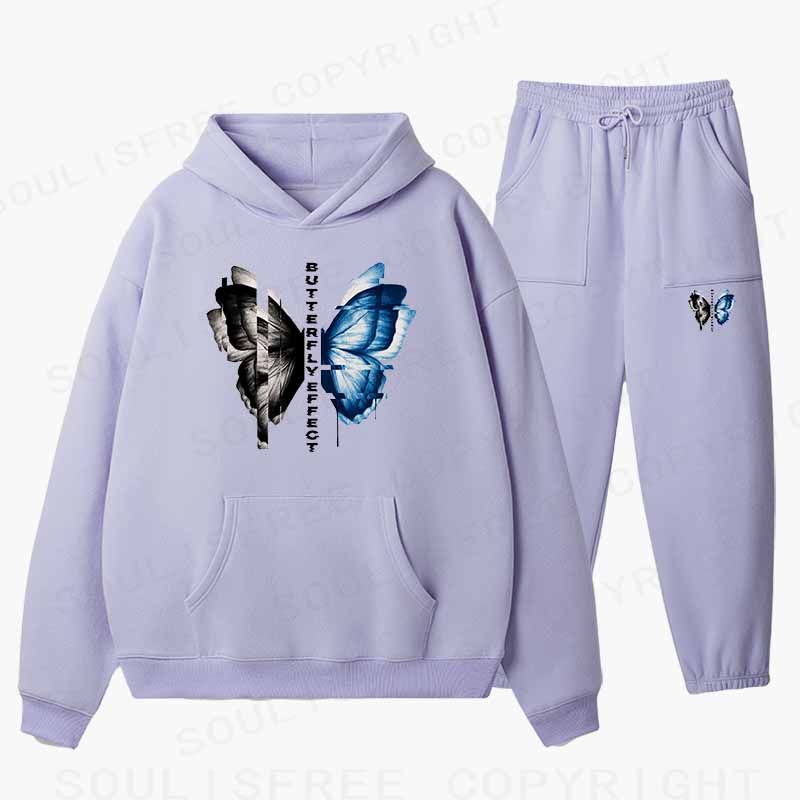 Soulisfree BUTTERFLY EFFECT Cotton Fleece Hoodie Set