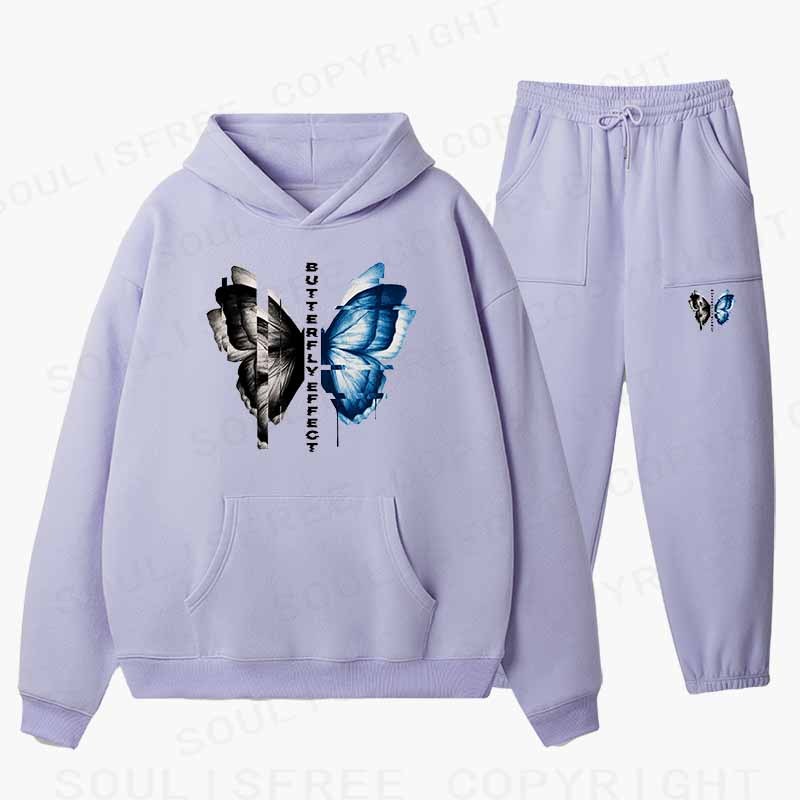 Soulisfree BUTTERFLY EFFECT Cotton Fleece Hoodie Set