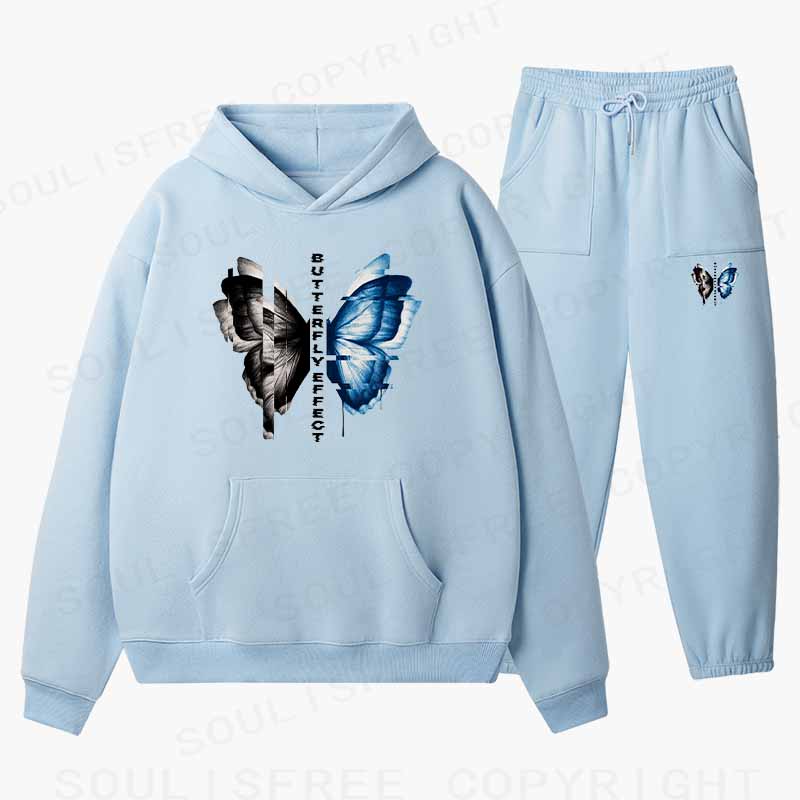 Soulisfree BUTTERFLY EFFECT Cotton Fleece Hoodie Set