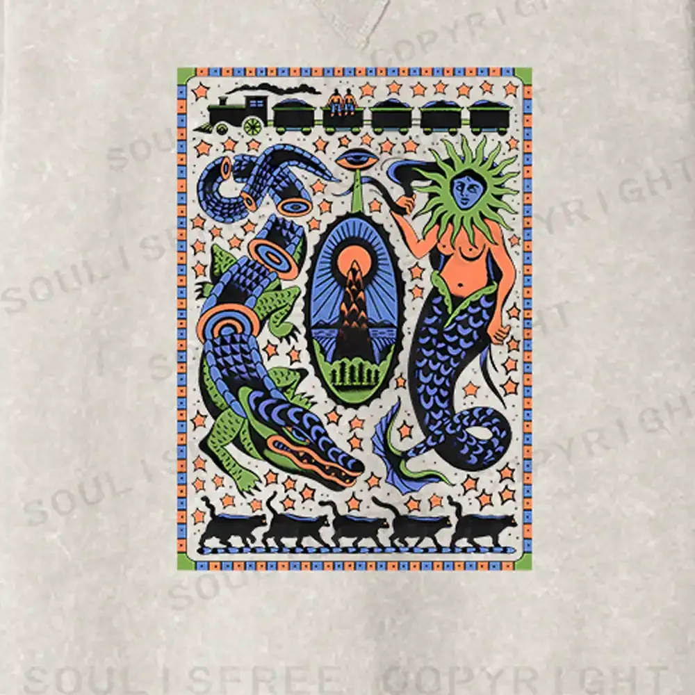 Mysterious Place Fit Washed Sweatshirt