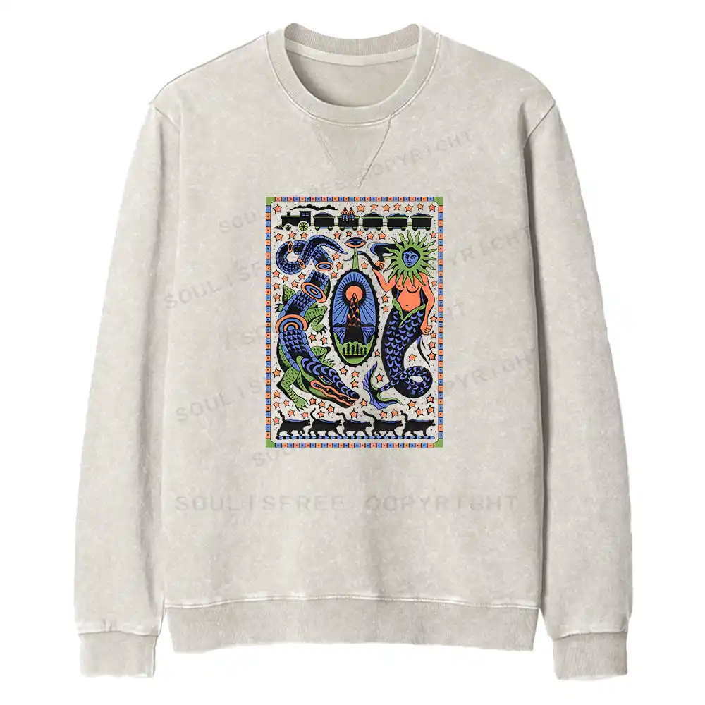 Mysterious Place Fit Washed Sweatshirt
