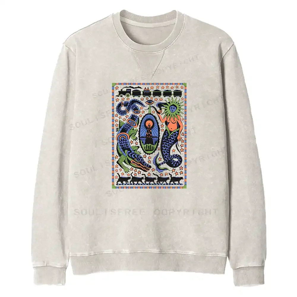 Mysterious Place Fit Washed Sweatshirt