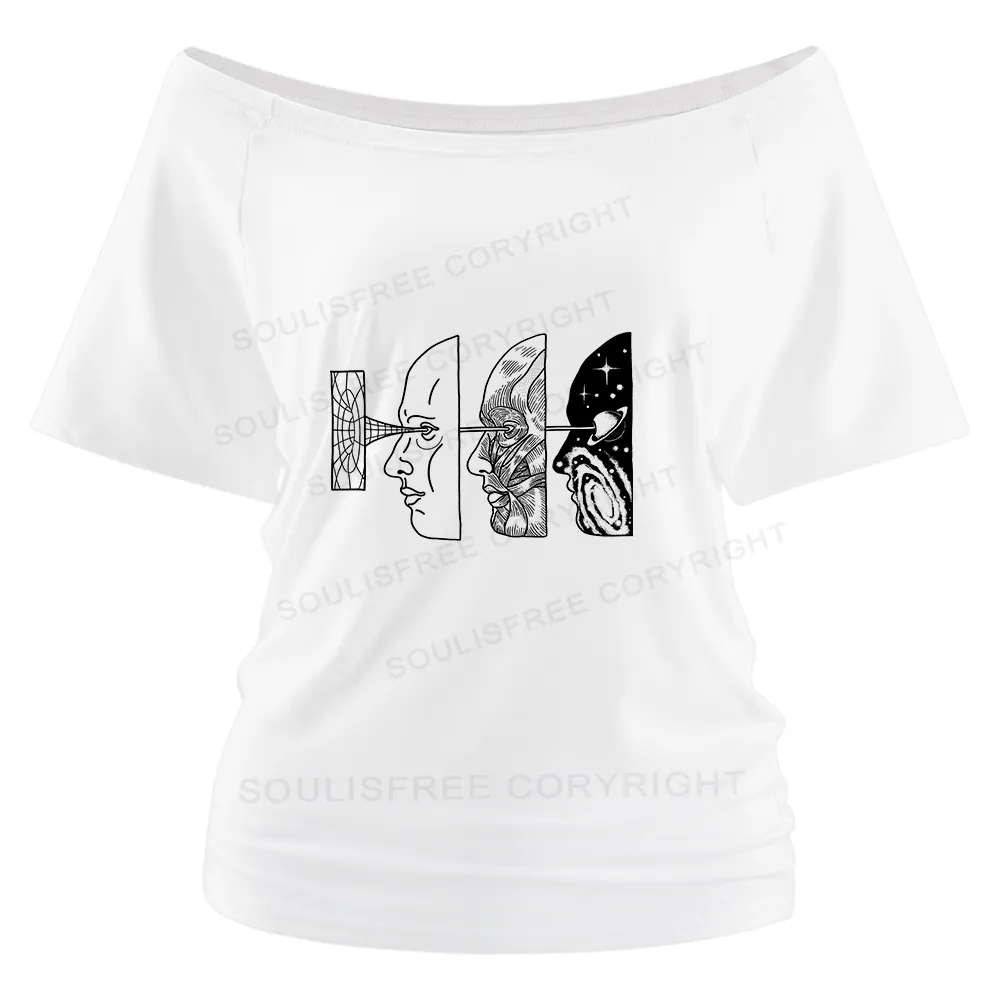 Reality Is Manipulated By Thought Off Shoulder Top