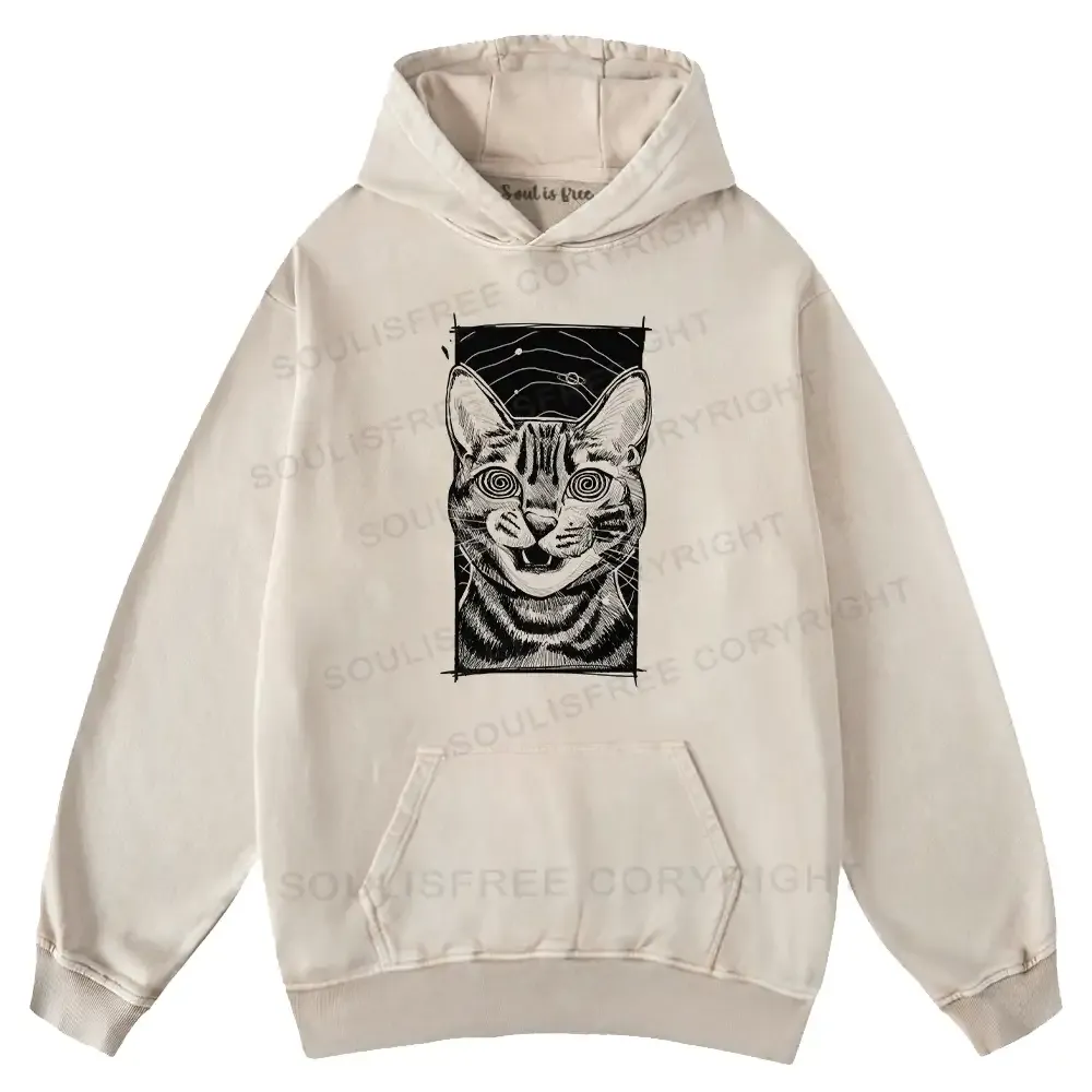 Hypnotic Cat Washed Hoodie
