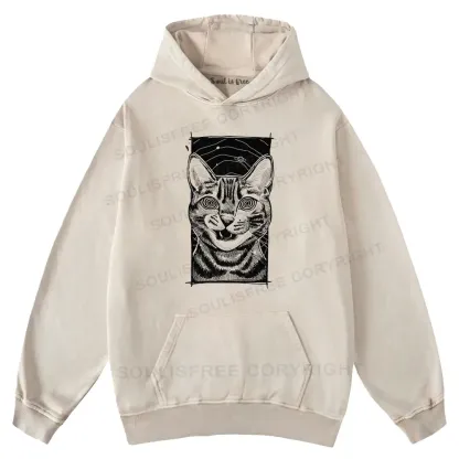 Hypnotic Cat Washed Hoodie